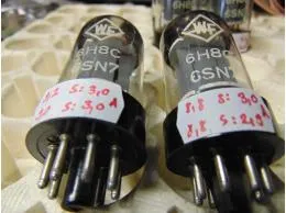 6SN7 (6H8C) WF RFT paar